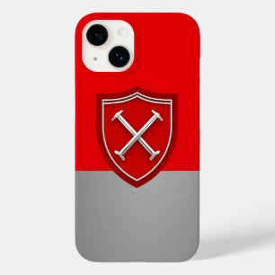 Coque Case-Mate iPhone Bouclier avec sur fond Crimson et Silver Grey
