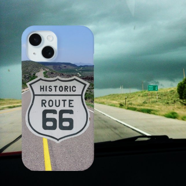 Coques Case-Mate iPhone Bouclier de la route 66 sur l'Arrière - plan routi (Créateur téléchargé)