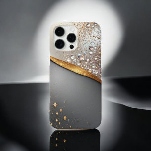 Coque iPhone 16 Pro Max Bouclier d'étincelles noir et or