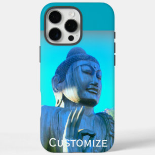 Coque iPhone 16 Pro Max bouddha bleu