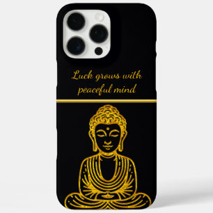 Coque iPhone 16 Pro Max Bouddha d'or en position pacifique