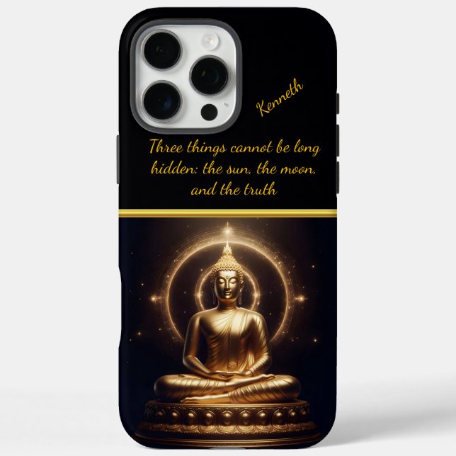 Coques Case-Mate iPhone Bouddha d'or illuminé par la Lune. Art IA (Verso)