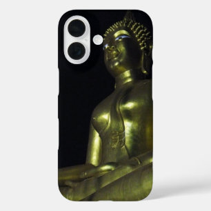 Coques iPhone 16 Bouddha d'or la nuit