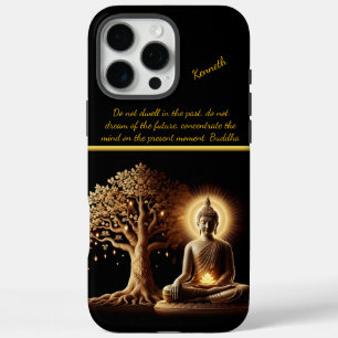 Coque iPhone 16 Pro Max Bouddha sous un arbre qui brille