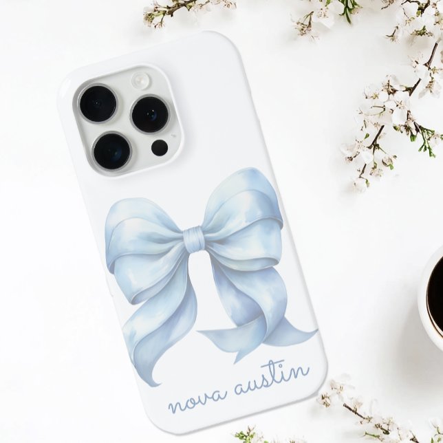 Coques Case-Mate iPhone Boue Bleue tendance personnalisée avec le nom Mono (Créateur téléchargé)