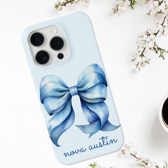 Coques Case-Mate iPhone Boue Bleue tendance personnalisée avec le nom Mono (Créateur téléchargé)
