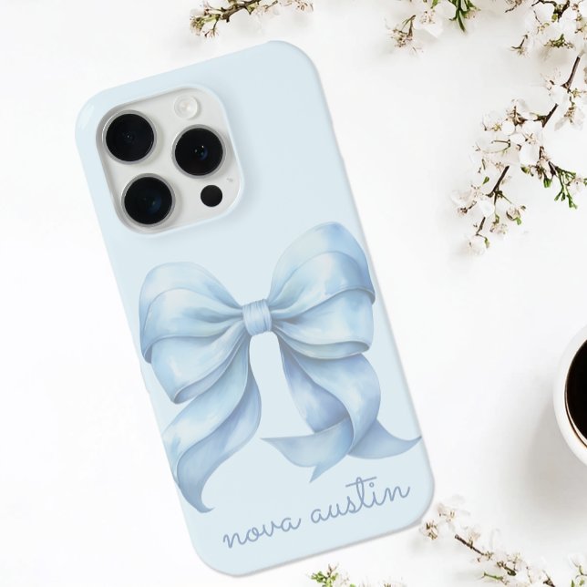 Coques Case-Mate iPhone Boue Bleue tendance personnalisée avec le nom Mono (Créateur téléchargé)