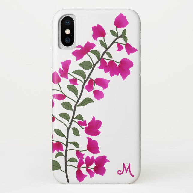 Coques Case-Mate iPhone Bougainvilliers rose Fuchsia (Dos)