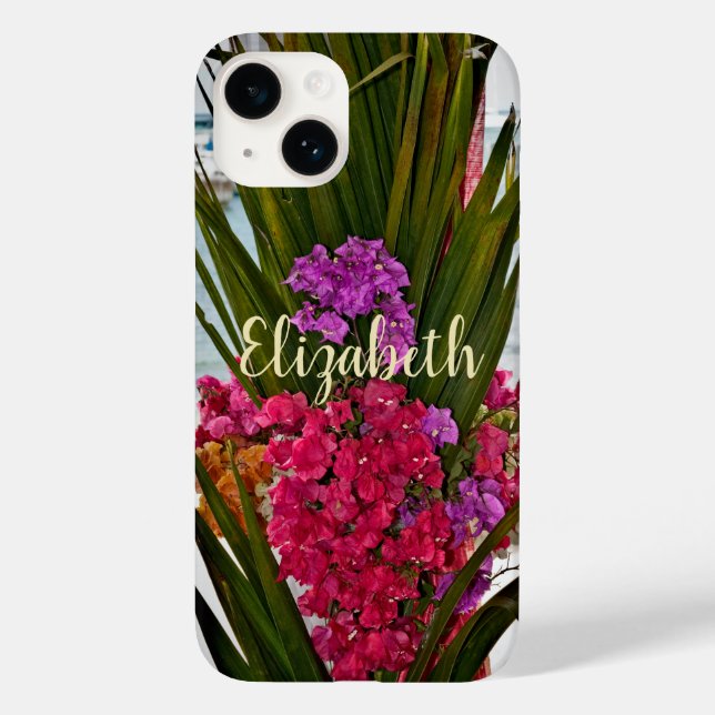 Coques Case-Mate iPhone Bougainvilliers rouges roses Fleurs Palms Tropical (Verso)