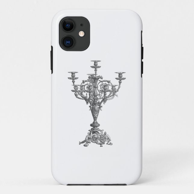 Coques Case-Mate iPhone bougie de candélabre art linéaire (Dos)