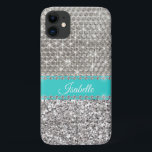 Case-Mate iPhone Case Boule de glam étincelante en argent Métal personna<br><div class="desc">Toute parties scintillant ou diamants dans le design sont des photos et simulés. Cette conception peut être personnalisée dans la zone fournie en modifiant la photo et/ou le texte. Vous pouvez également le customiser en cliquant sur Personnaliser ce Modèle, puis en choisissant l'option cliquer pour customiser et supprimer ou modifier...</div>