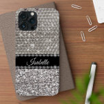 Coque Case-Mate iPhone Boule de glam étincelante en argent Métal personna<br><div class="desc">Cette conception a été créée par art numérique.Aucune parties scintillant réelle n'est utilisée pour faire ce coque. Il peut être personnalisé dans la zone fournir ou customiser en choisissant le clic pour customiser une autre option et en changeant le nom, les initiales ou les mots. Vous pouvez également modifier la...</div>