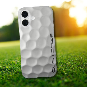 Coque Pour iPhone 16 Boule de golf avec texte personnalisé