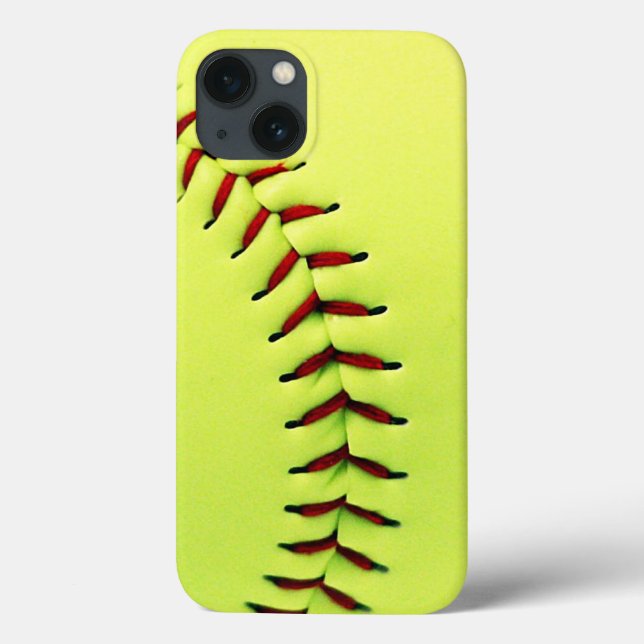 Coques Case-Mate iPhone Boule de softball jaune (Verso)