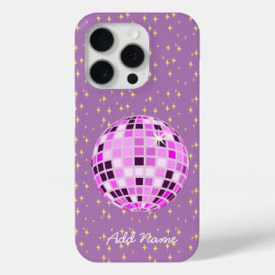 Coque Case-Mate iPhone Boule Disco Retro Rose Personnalisée Violet