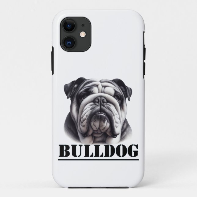 Coques Case-Mate iPhone Bouledogue en noir et blanc (Dos)