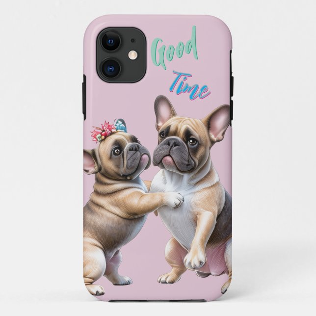 Coques Case-Mate iPhone Bouledogue français amoureux Saint-Valentin (Dos)