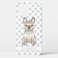 Bouledogue Français crème assis & nom personnalisé