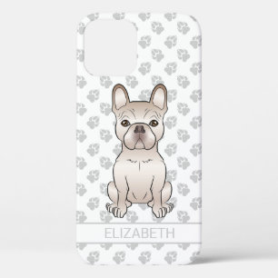 Case-Mate iPhone Case Bouledogue Français crème assis & nom personnalisé