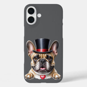 Coque Pour iPhone 16 Plus Bouledogue français French Bulldog avec chapeau ha