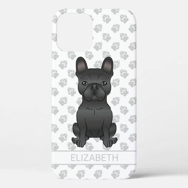 Coques Case-Mate iPhone Bouledogue français noir / Frenchie Chien de dessi (Verso)