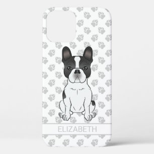 Case-Mate iPhone Case Bouledogue français piebalde noir / Chien et nom d