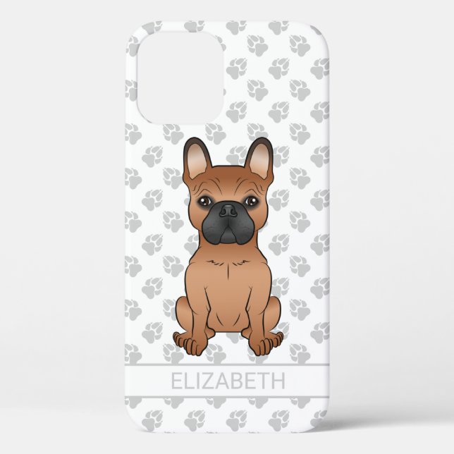Coques Case-Mate iPhone Bouledogue français rouge / Frenchie dessin animé  (Verso)