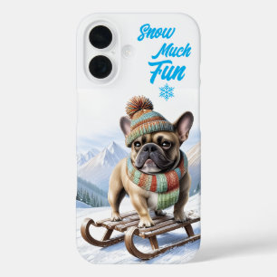Coque Pour iPhone 16 Bouledogue français traîneau French Bulldog