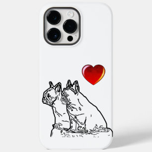 Coque Case-Mate iPhone Bouledogues français avec cœur French Bulldog
