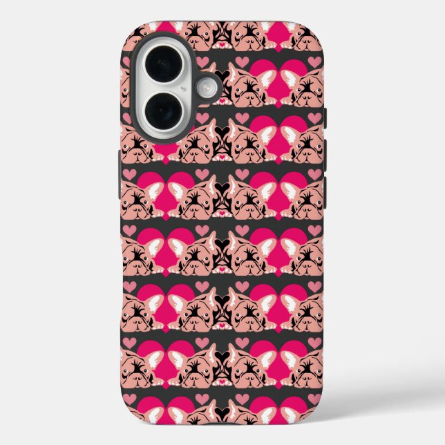 Coques Case-Mate iPhone Bouledogues roses (Verso)