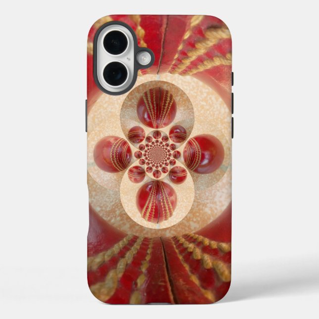 Coques Case-Mate iPhone Boules de cricket rouge Art Abstrait Design d'impr (Verso)