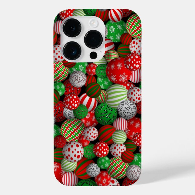 Coques Case-Mate iPhone Boules de Noël 3D (Verso)