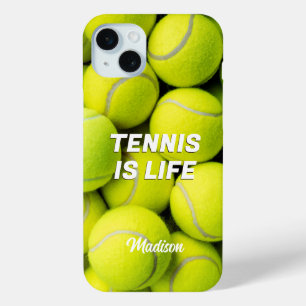 Coque Case-Mate iPhone Boules de tennis de nom et de texte personnalisées