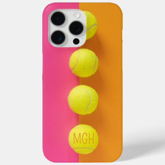 Coques Case-Mate iPhone Boules de tennis Monogramme personnalisées (Verso)