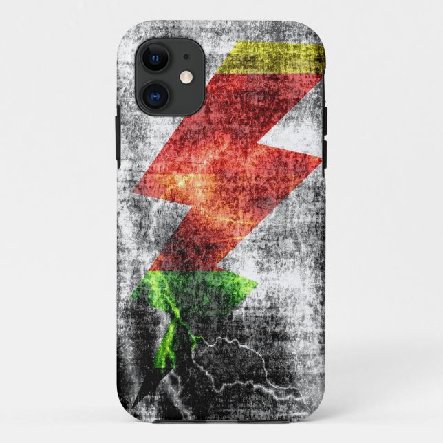 Coques Case-Mate iPhone Boulon de foudre Grunge foncé (Dos)
