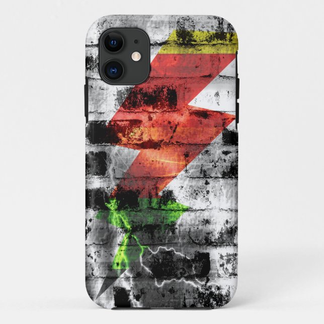 Coques Case-Mate iPhone Boulon de foudre sur mur de briques anciennes (Dos)