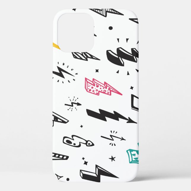 Coques Case-Mate iPhone Boulons de foudre, ensemble de gribouillis dessiné (Verso)