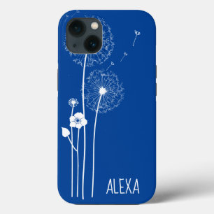 Case-Mate iPhone Case Bouquet de Dandelion blanc sur bleu