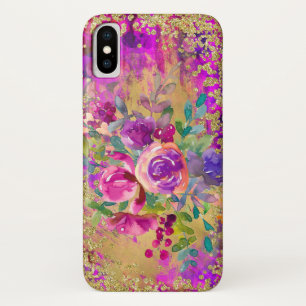 Case-Mate iPhone Case Bouquet de fleurs d'aquarelle sur framboise rose