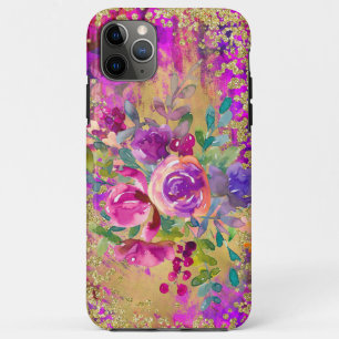 Case-Mate iPhone Case Bouquet de fleurs d'aquarelle sur framboise rose