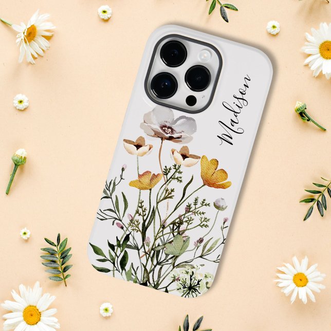 Coques Case-Mate iPhone Bouquet de fleurs sauvages séchées calligraphiées  (In situ)
