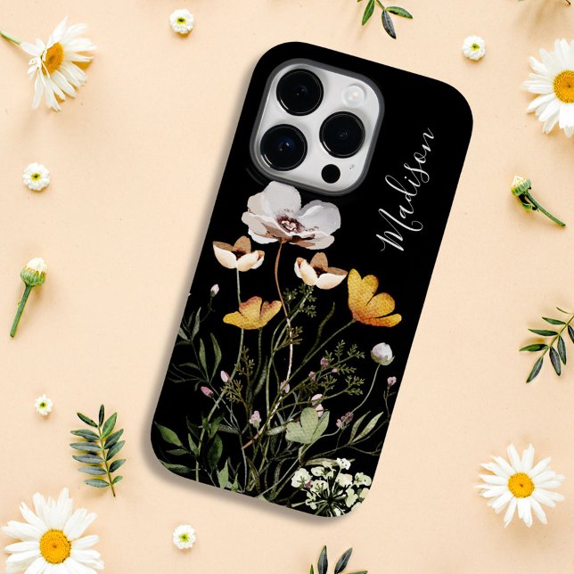 Coques Case-Mate iPhone Bouquet de fleurs sauvages séchées calligraphiées  (In situ)