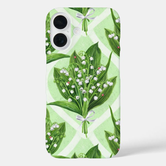 Coques Case-Mate iPhone Bouquet de lys de la vallée fleurs sur vert (Verso)