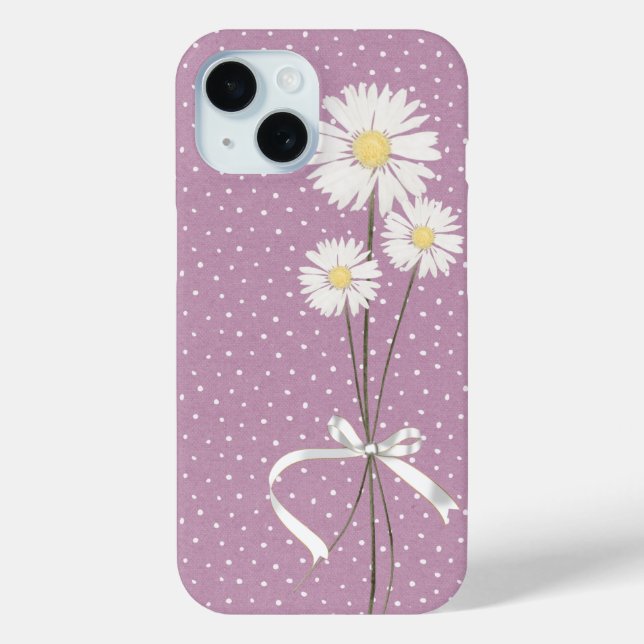 Coques Case-Mate iPhone bouquet de marguerite blanche sur points d'épingle (Verso)