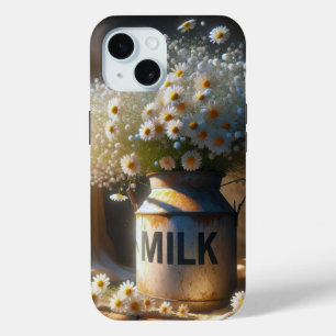 Coque Case-Mate iPhone Bouquet de marguerite dans une boîte de lait