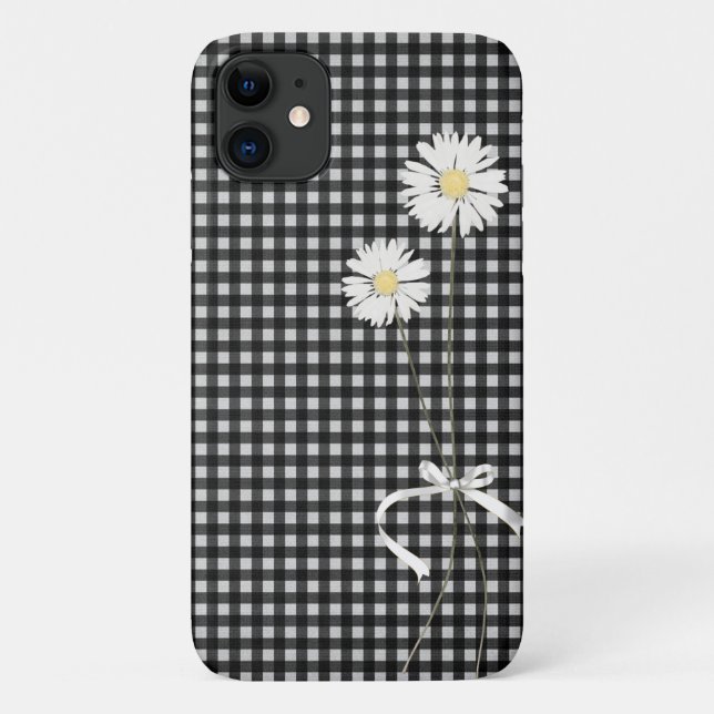 Coques Case-Mate iPhone bouquet de marguerite sur en vichy (Dos)