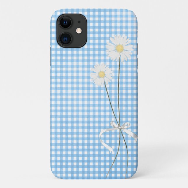 Coques Case-Mate iPhone bouquet de pâquerettes sur gingham (Dos)