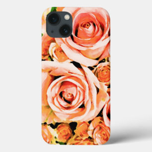 iPhone 13 Case Bouquet de rose rose poire