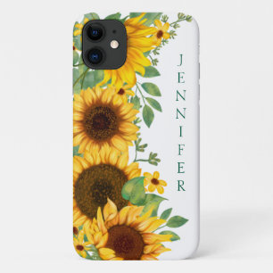 Case-Mate iPhone Case Bouquet de tournesol jaune et vert personnalisé