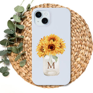 Coque Case-Mate iPhone Bouquet de tournesols rustique aquarelle dans un p